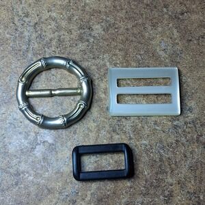 Vintage Belt Buckle Lot Y2K Minimalist Plastic Metal Statement Buckles 90s